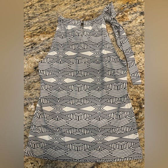 Ellie Kai Women Black/White Sleeveless Keyhole Printed Blouse Top Size 2 - Picture 4 of 9